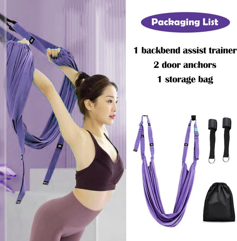 Elfzone Yoga Door Swing - Yoga Strap, Backbend Training Stretching Rope with Door Anchor, Flexibility Trainer Stretching Equipment Assist Stretch Strap for Fitness Gymnastics Dance Aerial Yoga Ballet - Image 3